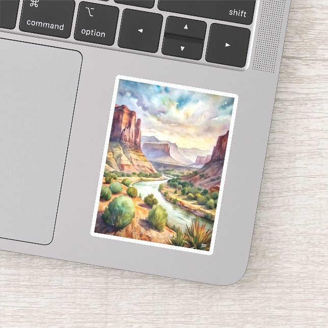 Big Bend Nationalpark Wasserfarbenmalerei Aufkleber (Detail)