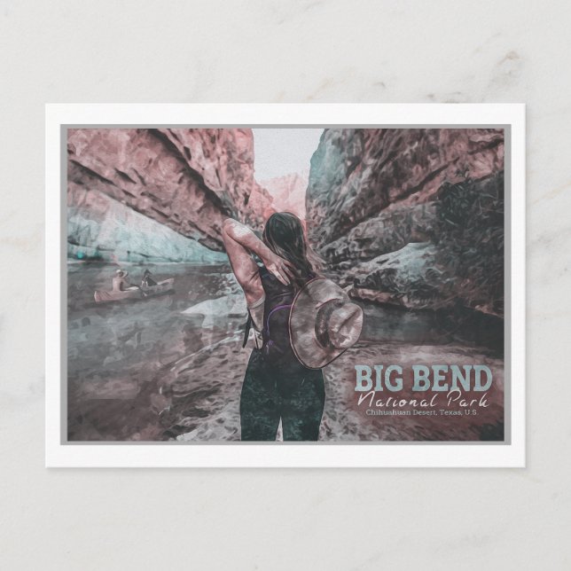 BIG BEND - TEXAS - WANDERMÄDCHEN POSTKARTE (Vorderseite)