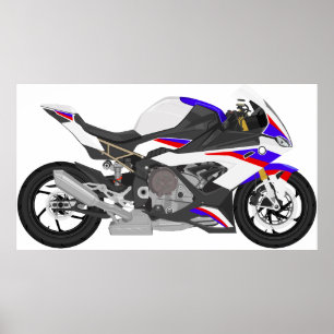 Big Bike Sport Motorrad Schnelle Geschwindigkeit M Poster