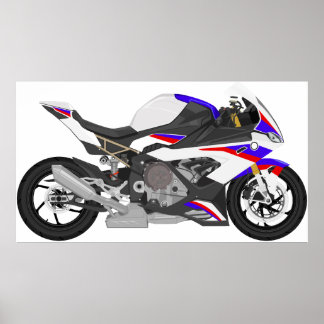 Big Bike Sport Motorrad Schnelle Geschwindigkeit M Poster
