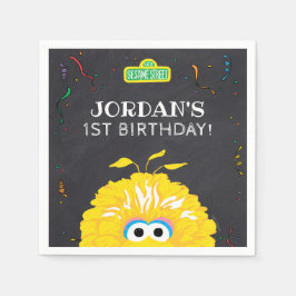 Big Bird Chalkboard Confetti Birthday Serviette