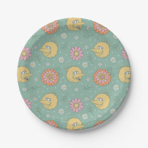 Big Bird Good Vibes Floral Pattern Pappteller