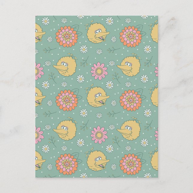 Big Bird | Good Vibes Floral Pattern Postkarte (Vorderseite)