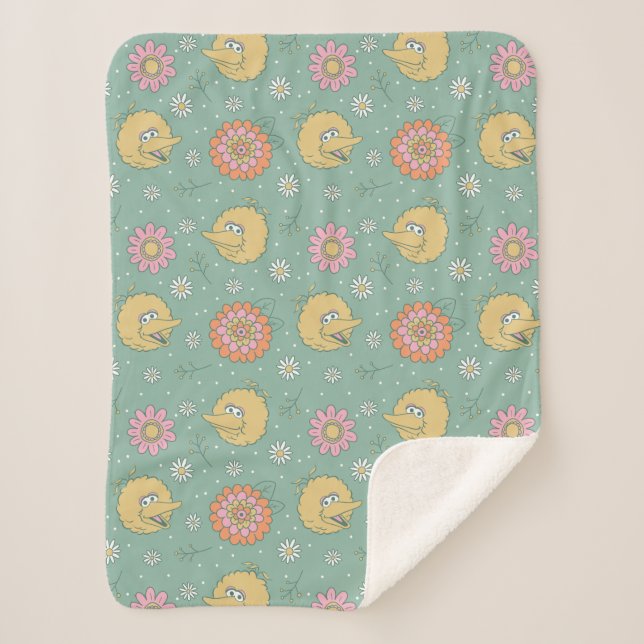 Big Bird | Good Vibes Floral Pattern Sherpadecke (Vorderseite)