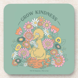 Big Bird   Grow Kindness floral Graphic Getränkeuntersetzer