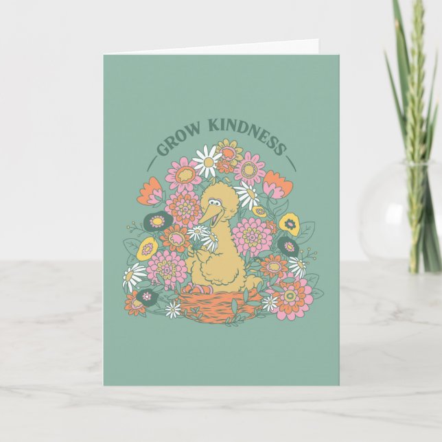 Big Bird | Grow Kindness floral Graphic Karte (Vorderseite)