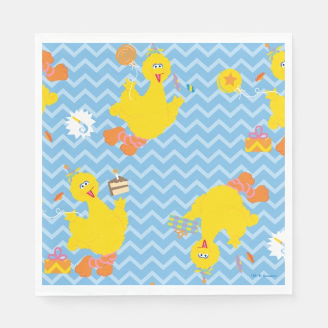 Big Bird Party Zickzack Muster Serviette (Vorderseite)