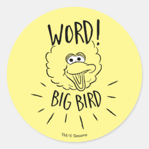 Big Bird Skate Logo - Word! Big Bird Runder Aufkleber