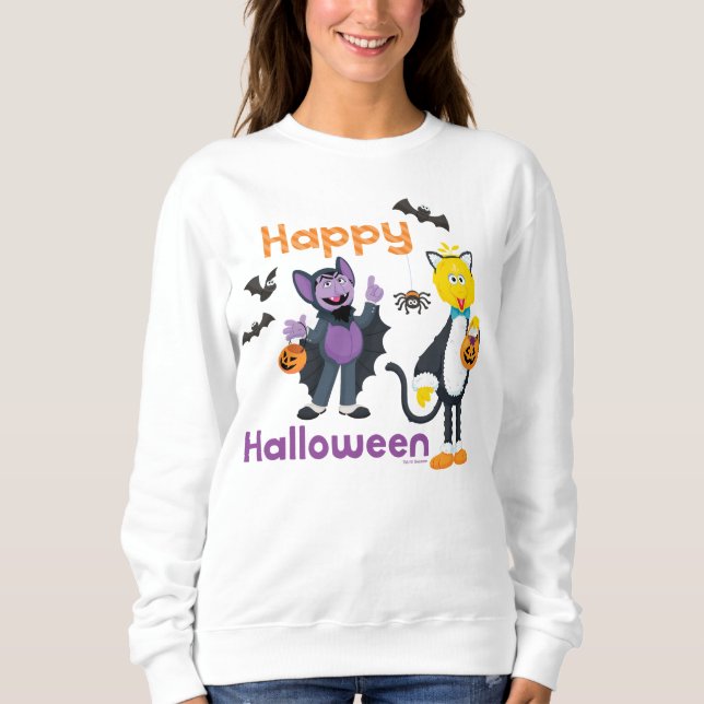 Big Bird und Count | Happy Halloween Sweatshirt (Vorderseite)