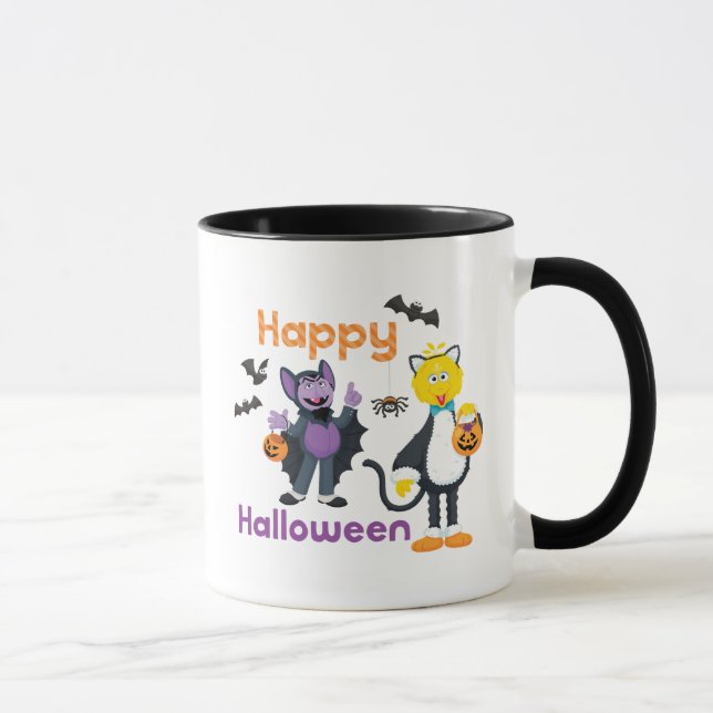 Big Bird und Count | Happy Halloween Tasse (Rechts)