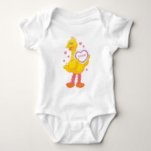 Big Bird Valentine Baby Strampler