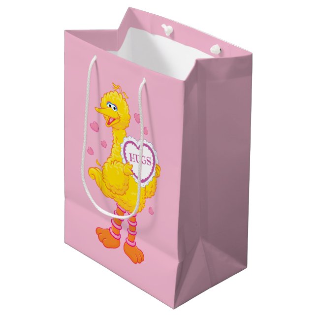 Big Bird Valentine Mittlere Geschenktüte (Vorderseite Schrägansicht)