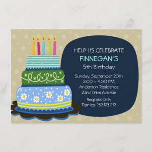 Big Birthday Cake für Birthday Boy Einladung