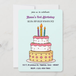 Big Birthday Cake mit Kerzen Einladung