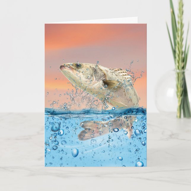 Big Birthday Fisch im Wasser Karte (Vorderseite)