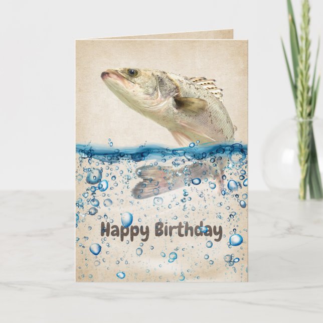 Big Birthday Fisch im Wasser Karte (Vorderseite)
