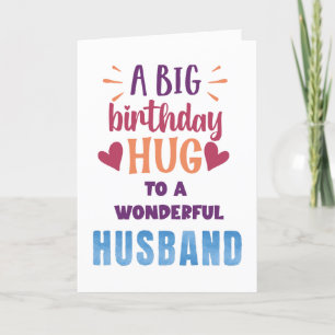 Big Birthday Hug Custom Birthday Card für Ehemann Dankeskarte