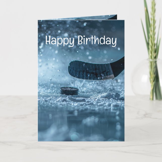 Big Birthday Ice Hockey Sport Karte (Vorderseite)