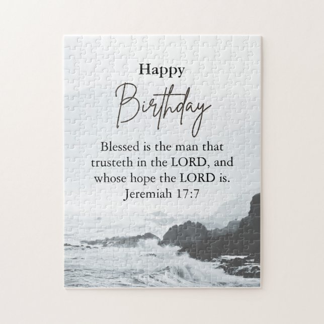 Big Birthday Vater Serene Ocean Scripting Text Puzzle (Vertikal)