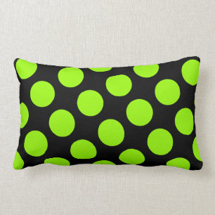 Big Black and Green Polka Dot American MoJo Pillow Lendenkissen