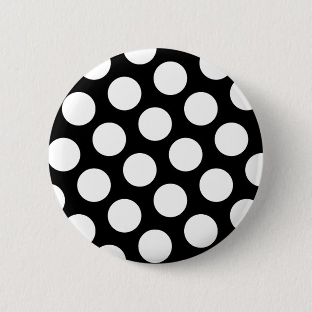 Big Black and White Polka Dots Button (Vorderseite)