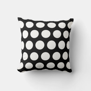 Big Black and White Polka Dots Kissen