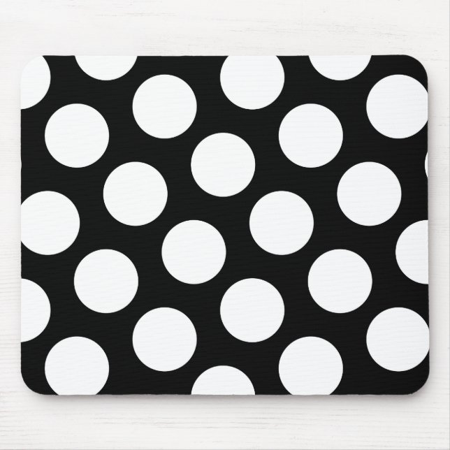 Big Black and White Polka Dots Mousepad (Vorne)