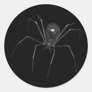Big Black Creepy 3D Spider Runder Aufkleber
