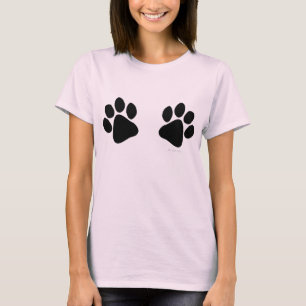 Big Black Paw druckt großen Hund Lover Funny T-Shirt