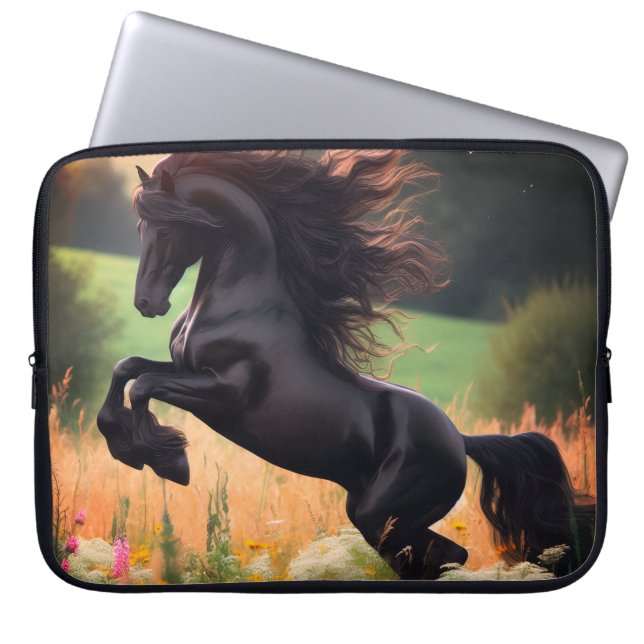 Big Black Stallion on an Electronics Bag Laptopschutzhülle (Vorderseite)