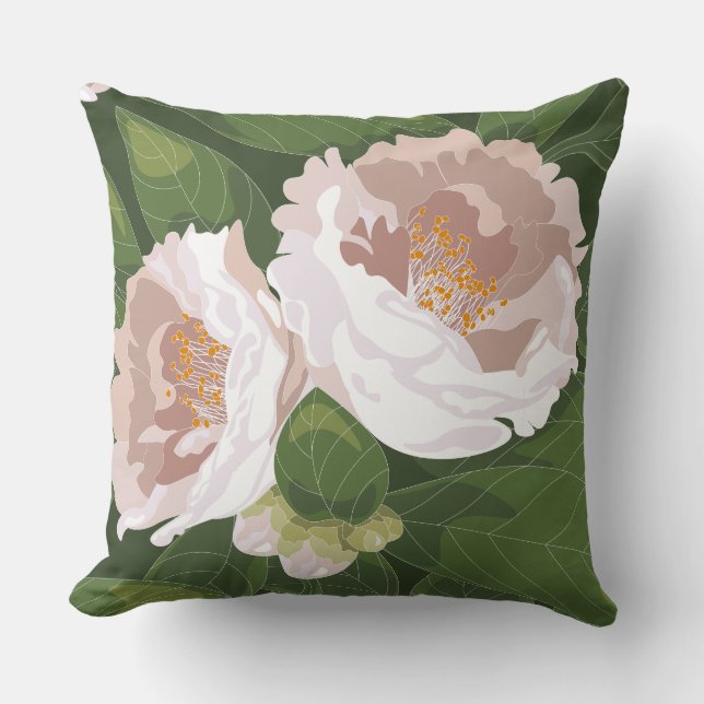 Big Bloom Camellia Charm Kissen (Vorderseite)