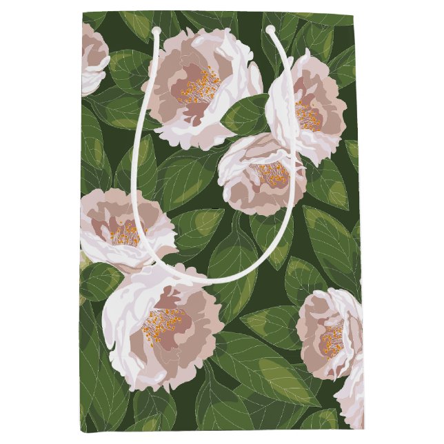 Big Bloom Camellia Charm Mittlere Geschenktüte (Vorderseite)