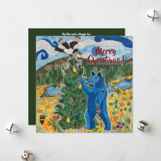 Big Blue and a Magpie Too - Holiday Card Feiertagskarte