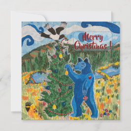 Big Blue and a Magpie Too - Holiday Card Feiertagskarte