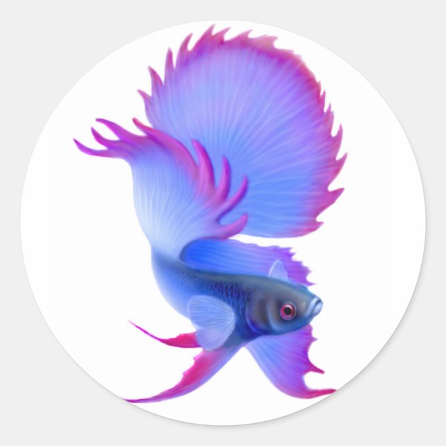 Big Blue Betta Fish Sticker (Vorderseite)