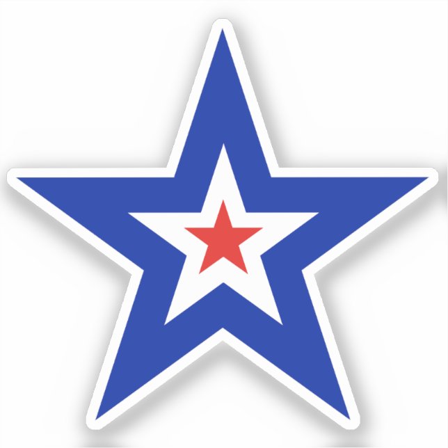 Big Blue Border Patriotic American Kiss Cut Vinyl Aufkleber (Vorderseite)