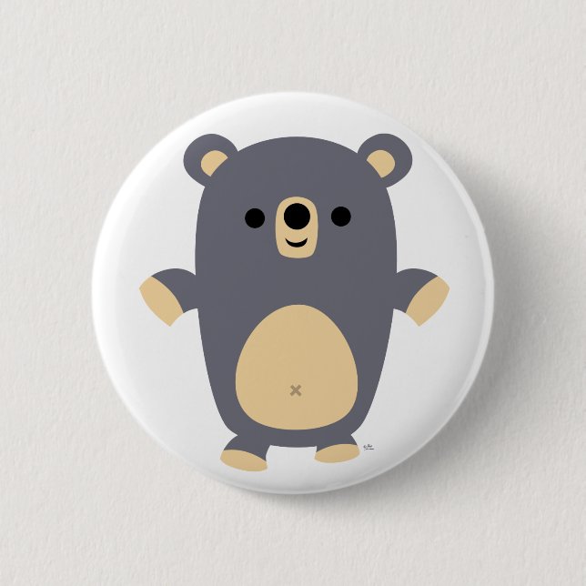 Big Blue Cartoon Bären-Taste Abzeichen Button (Vorderseite)