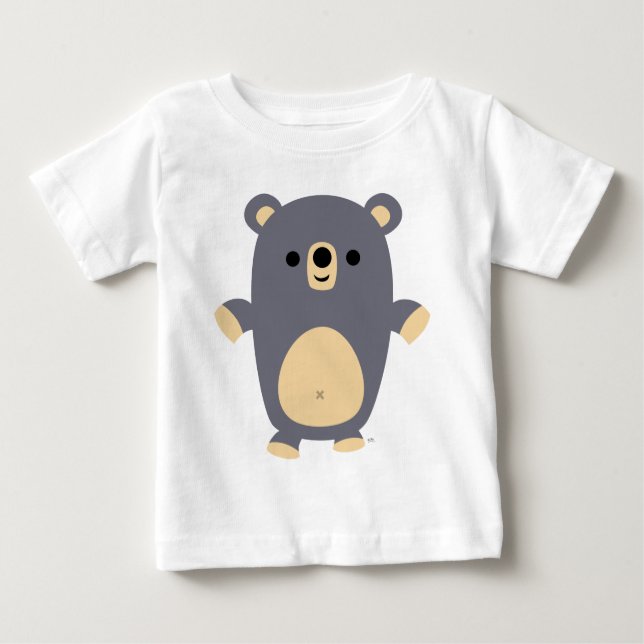 Big Blue Cartoon Bear Baby T - Shirt (Vorderseite)