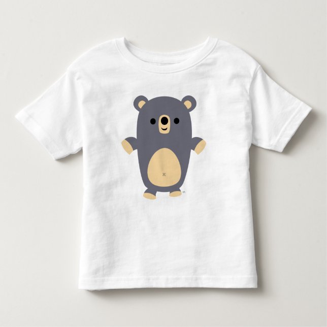 Big Blue Cartoon Bear Kids T - Shirt (Vorderseite)