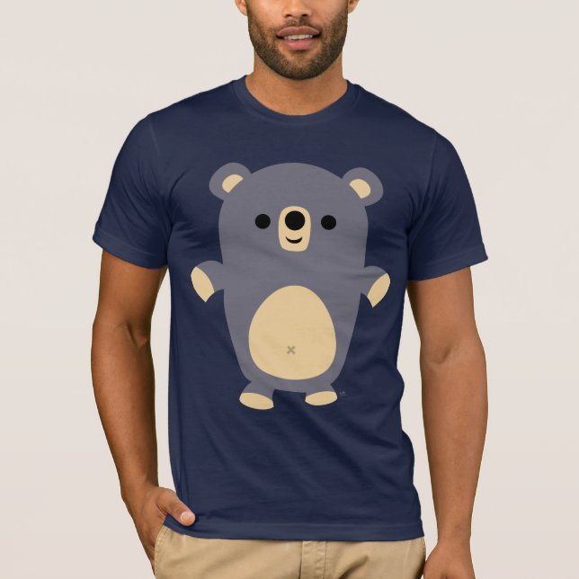 Big Blue Cartoon Bear T - Shirt (Vorderseite)