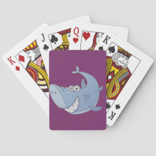 Big Blue Cartoon Shark Spielkarten