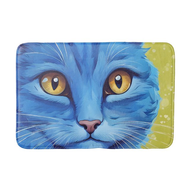 Big Blue Cat. Badematte (Vorderseite)