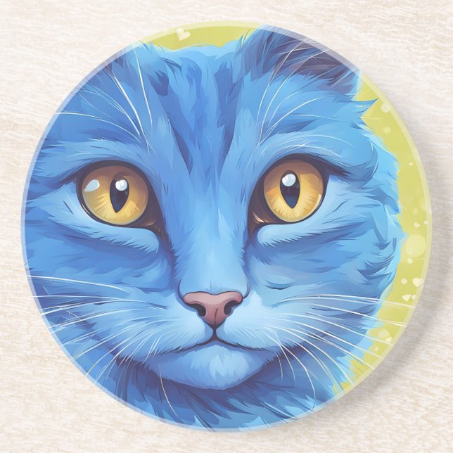 Big Blue Cat. Getränkeuntersetzer (Vorne)