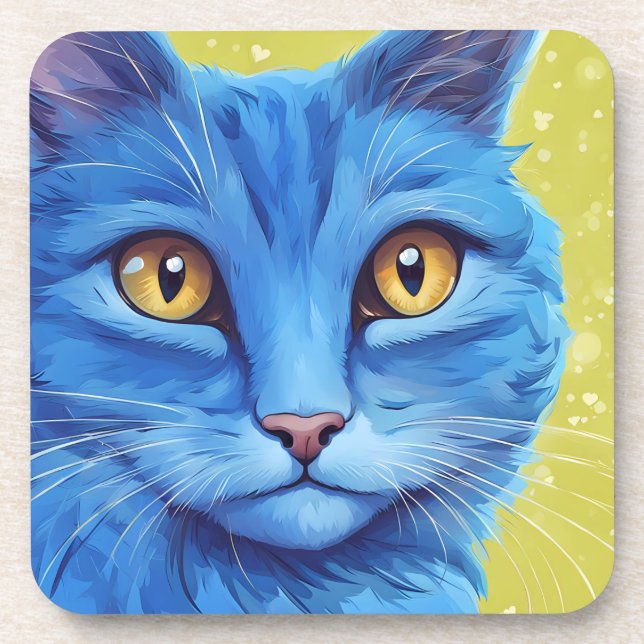 Big Blue Cat. Getränkeuntersetzer (Vorderseite)