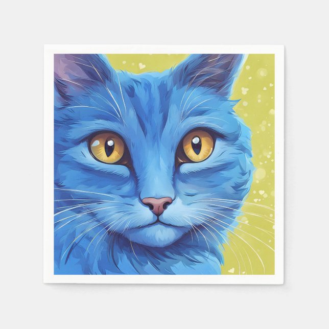 Big Blue Cat. Serviette (Vorderseite)