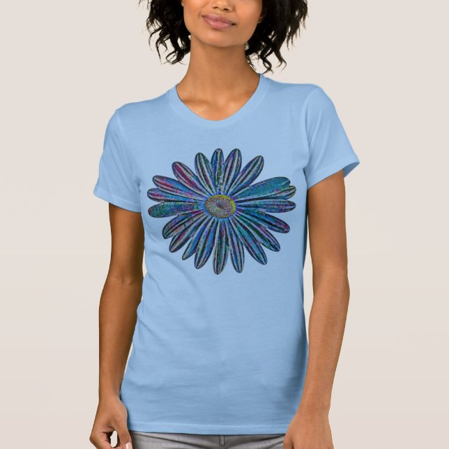 Big Blue Daisy Art T - Shirt (Vorderseite)