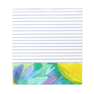 Big Blue Daisy gestrichene Aquarellfarben Blume Li Notizblock