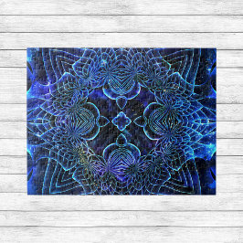 Big Blue Electric Galactic Geometry Poster Puzzle