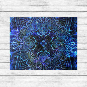 Big Blue Electric Galactic Geometry Poster Puzzle