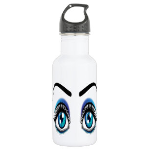 Big Blue Eyes Stainless Steel Water Bottle Edelstahlflasche